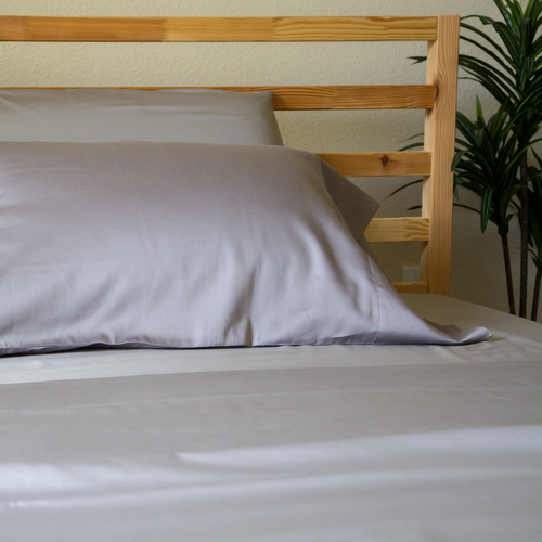 Trees & Hugs® - Luxe Seam Gray Organic Cotton Sateen Sheet set