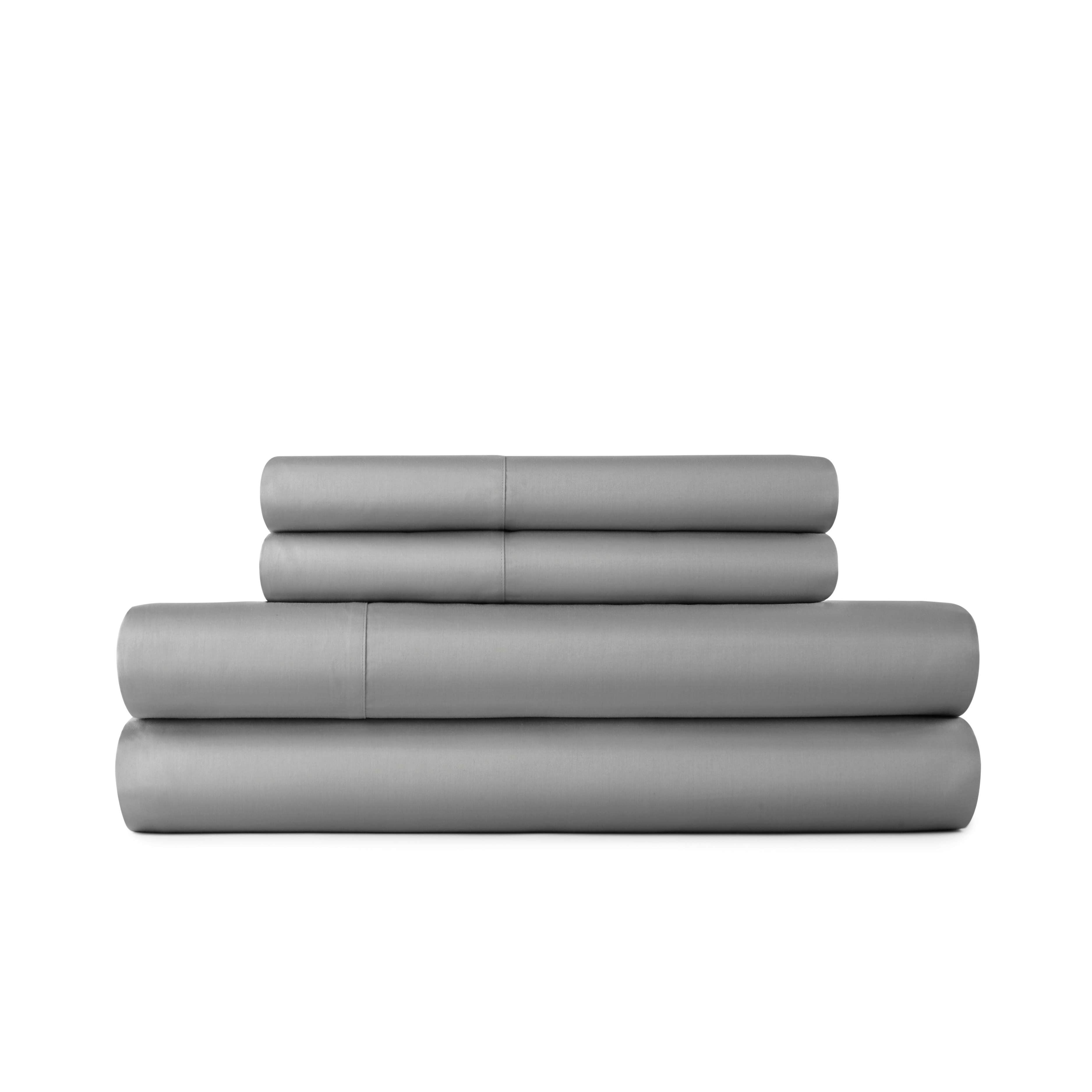 Trees & Hugs™ - Luxe Seam Gray Organic Cotton Sateen Sheet set