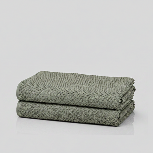 Organic Cotton Pebble Bath Towel Set of 2