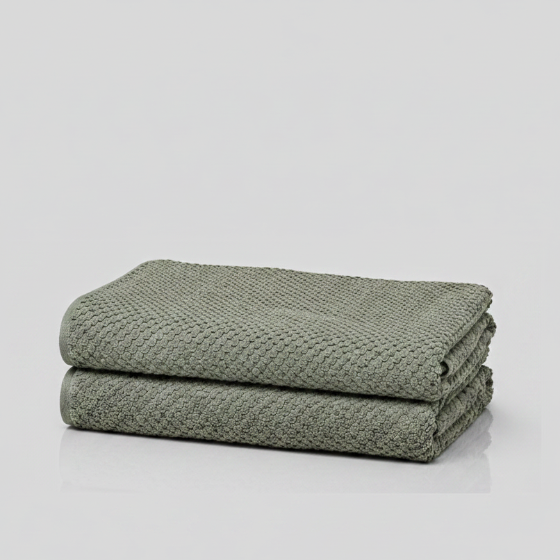 Organic Cotton Pebble Bath Towel Set of 2